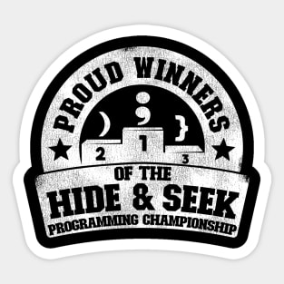 Winners Hide & Seek Programming Championship Gift Sticker